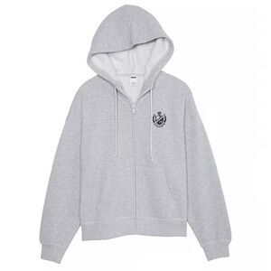 PINK Victoria's Secret Light Gray Hoodie with Crest